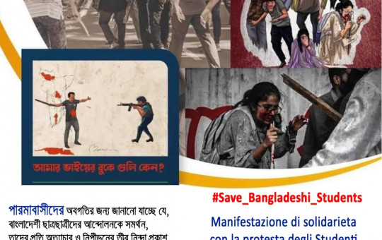 Manifestazione di solidarieta' con gli studenti del Bangladesh