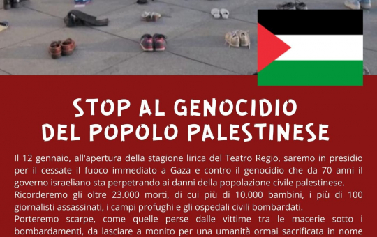 Cessate il fuoco subito. Stop al genocidio del popolo palestinese!